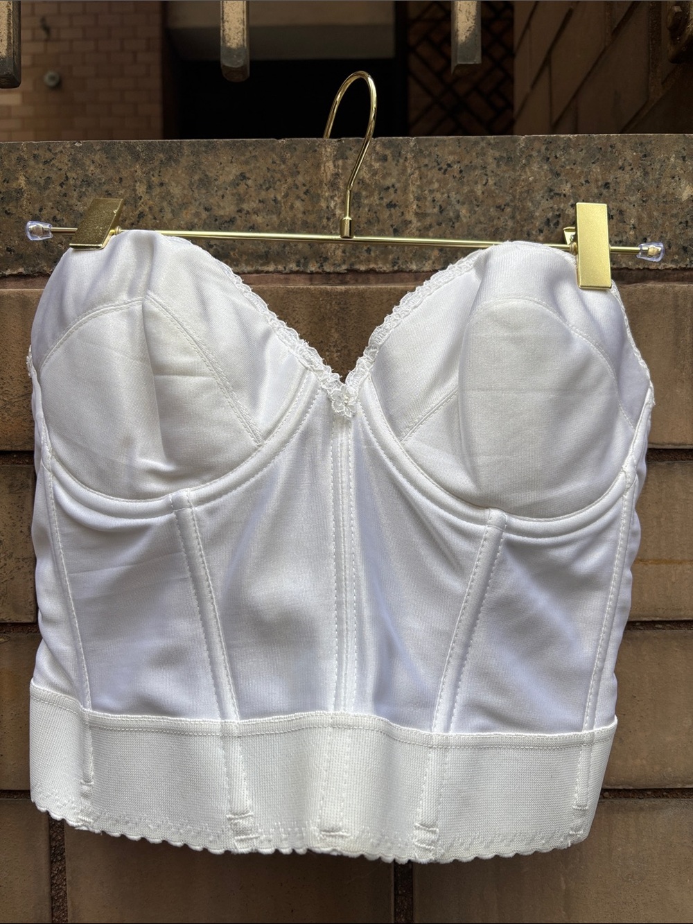 🎀Vintage🎀 1970s White Longline Bustier Bra Corset Size 36D